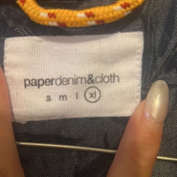 Mens XL Paper Denim & Cloth Button Down Short Sleeve Casual Shirt Navy - Pocket - Picture 2 of 3